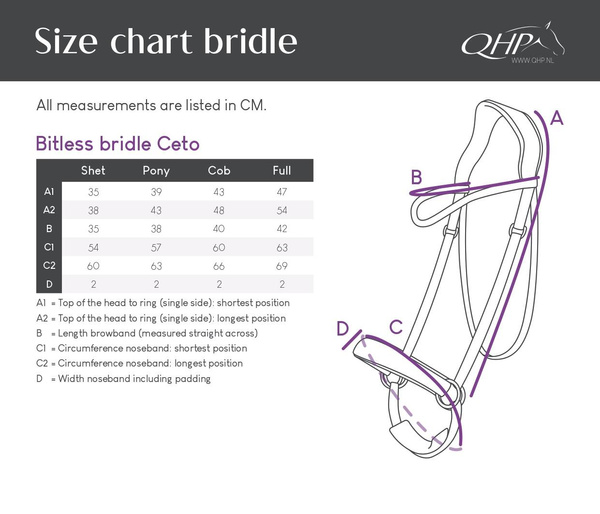 Ogłowie bezwędzidłowe QHP Ceto