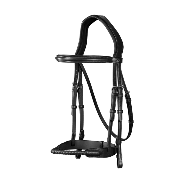 Ogłowie z pokrytym skórą nachrapnikiem sznurkowym Dy'on New English Collection NEAAAI