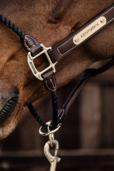 Kantar z nachrapnikiem sznurkowym Kentucky Horsewear Leather Rope