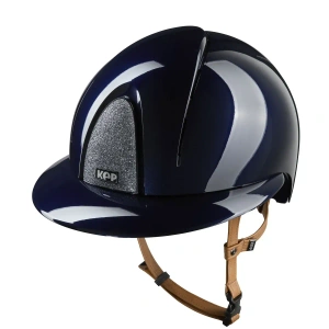 Kask jeździecki z szerokim daszkiem KEP Italia Smart Nova Polish Blue/Beige Star Silver