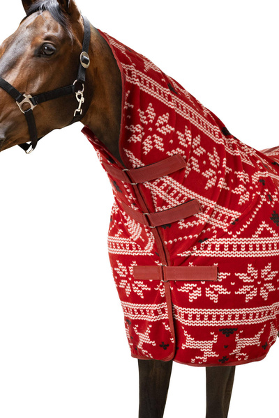 Derka polarowa z kapturem Horze Christmas