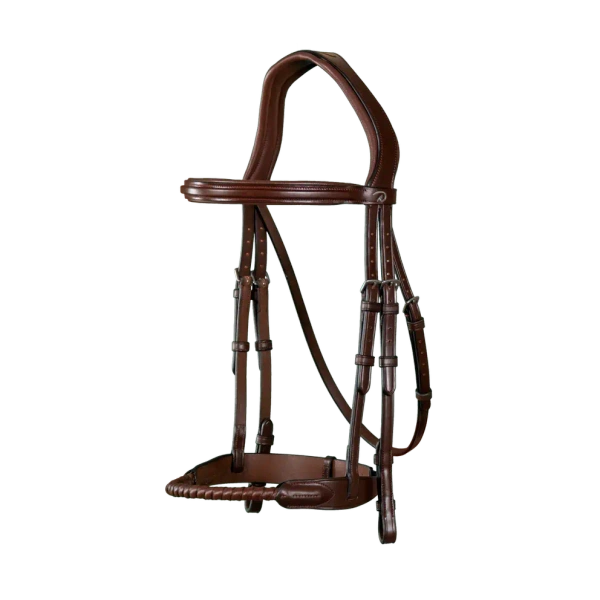 Ogłowie z pokrytym skórą nachrapnikiem sznurkowym Dy'on New English Collection NEAAAI