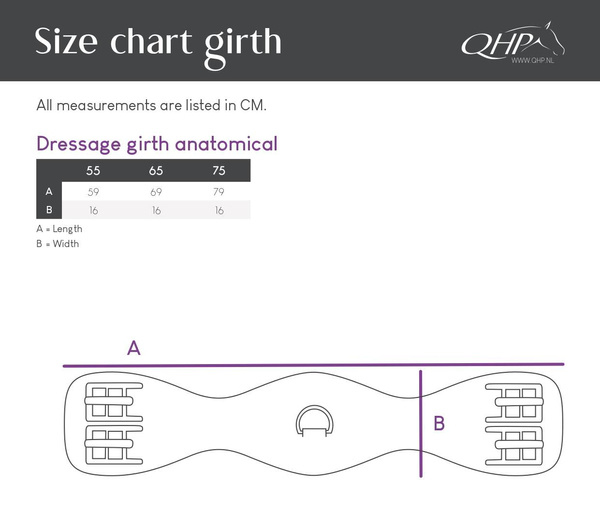 Popręg ujeżdżeniowy QHP Anatomical