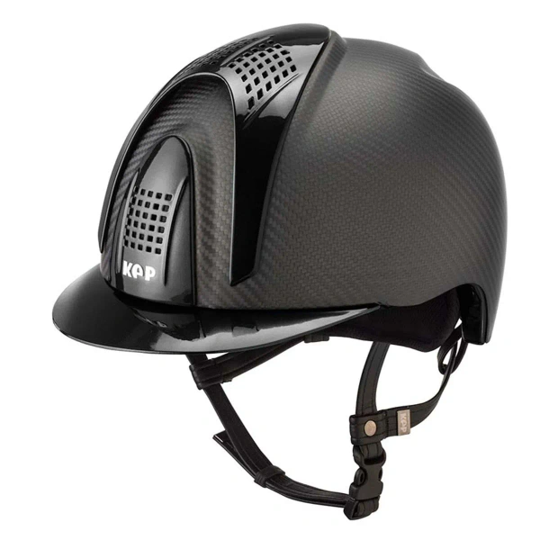 Kask jeździecki KEP Italia E-Light Carbon Matt 3 Black Polish Inserts