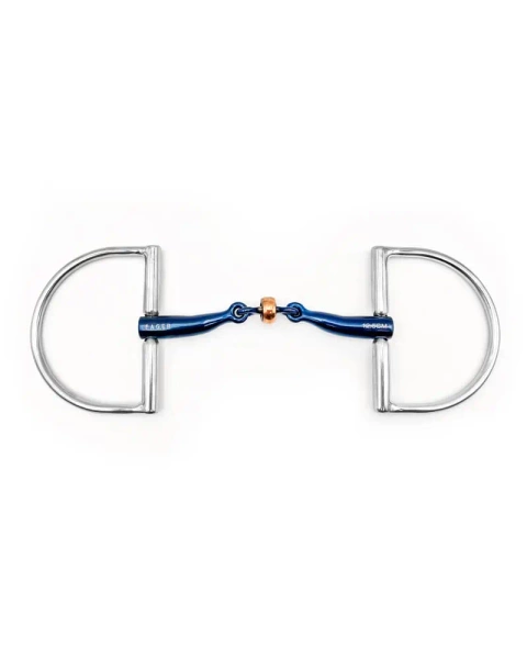 Wędzidło D-ring FAGER Sally Titanium - podwójnie łamane z rollerem