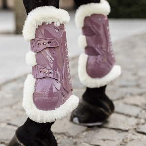 Ochraniacze przednie z futrem Kentucky Horsewear Bamboo Elastic - RÓŻOWE