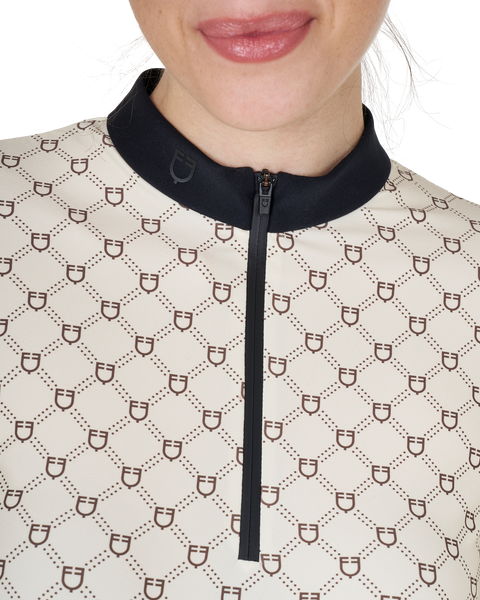 Bluzka techniczna z długim rękawem Equestro Monogram