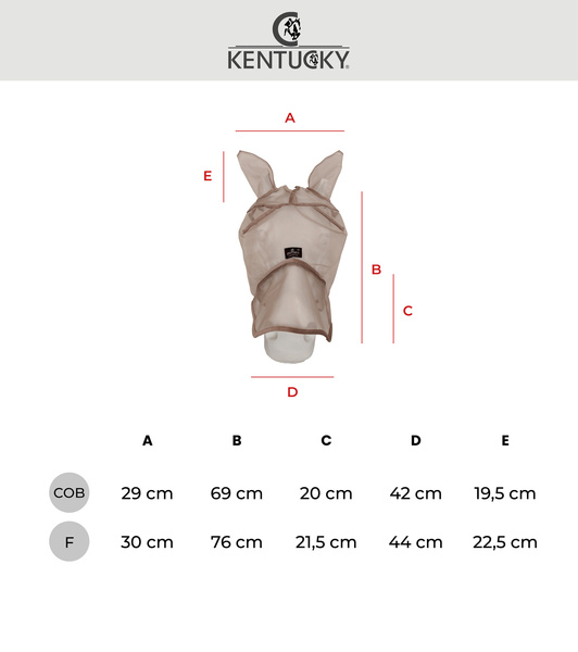 Maska przeciw owadom z uszami i ochroną nosa Kentucky Horsewear Classic