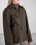 Damska kurtka jeździecka w stylu Harrington z wełnianą strukturą Fager Frida Harrington Jacket