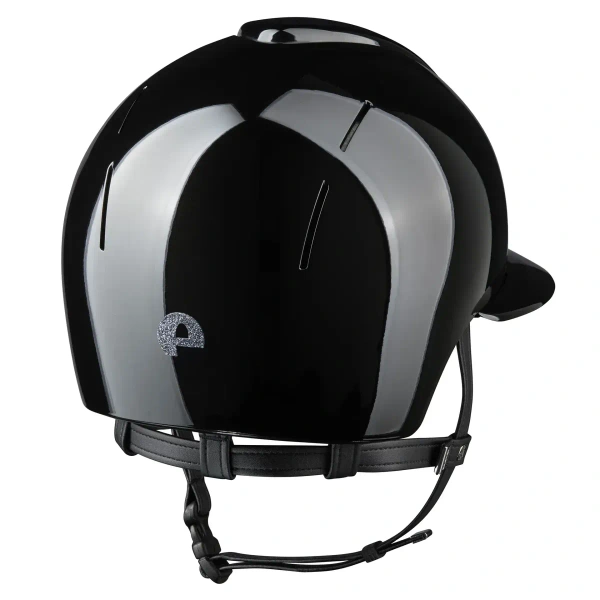 Kask jeździecki z szerokim daszkiem KEP Italia Smart Nova Polish Black Star Silver