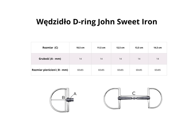 Wędzidło D-ring FAGER John Sweet Iron - podwójnie łamane