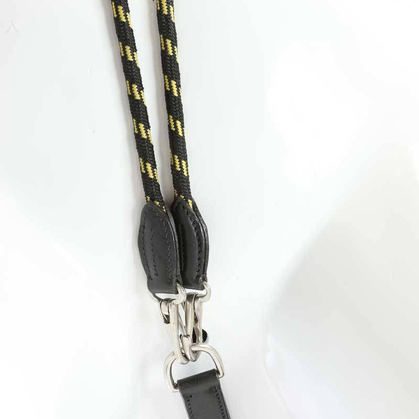 Czarna wodza skórzano-sznurkowa Kavalkade