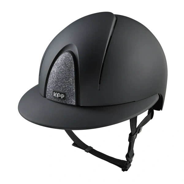 Kask jeździecki z szerokim daszkiem KEP Italia Smart Nova Black Textile Star Silver