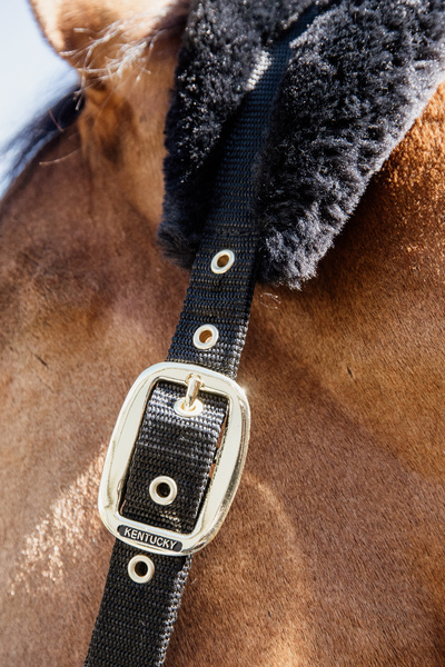 Kantar z futrem syntetycznym Kentucky Horsewear Nylon Sheepskin Halter Soft