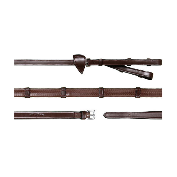 Wodze gumowe ze stoperami do podwójnego wędzidła Dy'on New English Collection NE05D