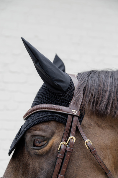 Ogłowie z nachrapnikiem szwedzkim kombinowanym z paskiem krzyżowym Dy'on D Collection Plaited DYAJAZ