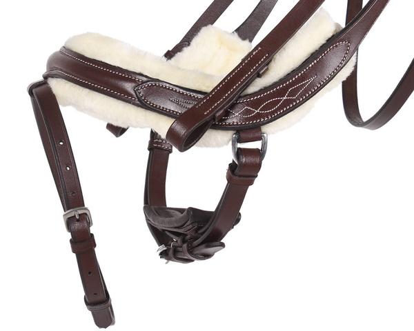 Ogłowie anatomiczne z futrem QHP Ontario