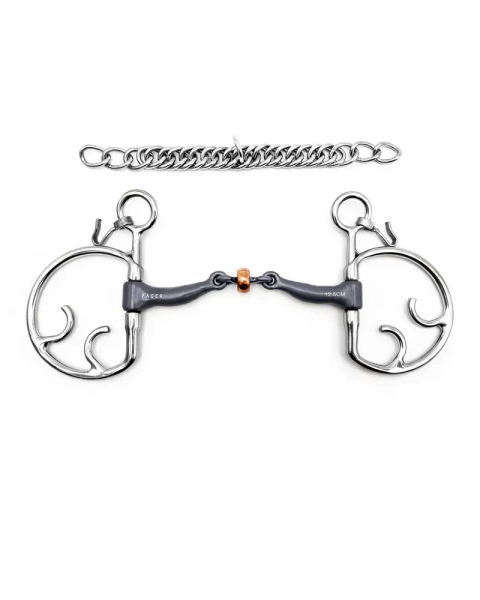 Kimblewick FAGER Sally Titanium - podwójnie łamany z rollerem