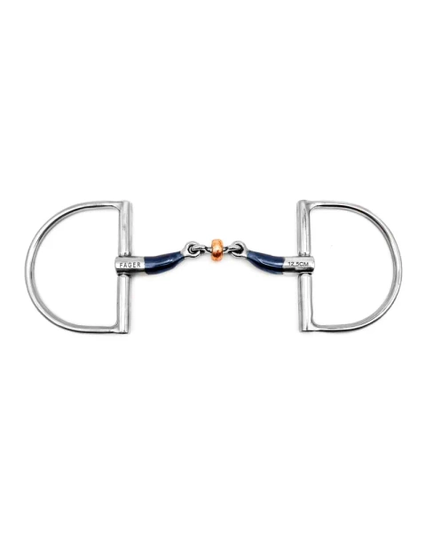 Wędzidło D-ring FAGER Julia Sweet Iron - podwójnie łamane