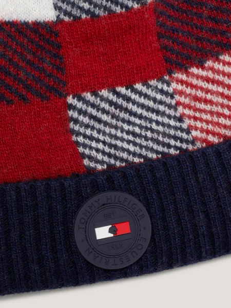 Czapka zimowa z pomponem TOMMY HILFIGER EQUESTRIAN