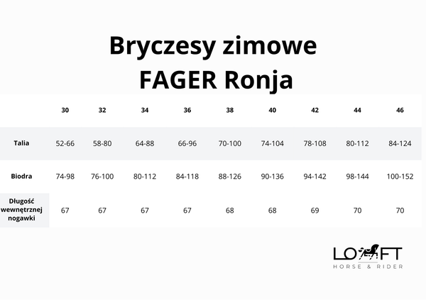 Bryczesy konkursowe z kolanowym lejem silikonowym FAGER Ronja - zimowe