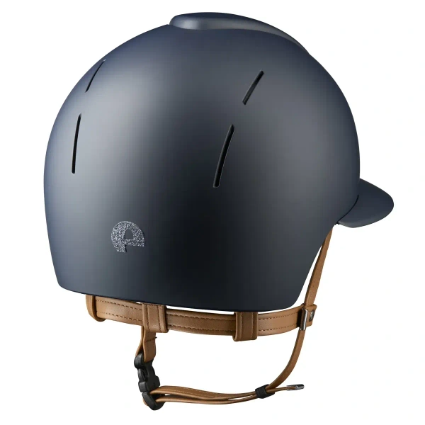 Kask jeździecki z szerokim daszkiem KEP Italia Smart Nova Blue/Beige Textile Star Silver