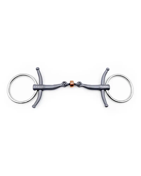 Wędzidło zwykłe z krótkimi wąsami FAGER Sally Titanium - podwójnie łamane z rollerem