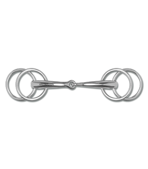 Wędzidło zaprzęgowe z czterema pierścieniami Waldhausen Driving Bit Solid - pojedynczo łamane
