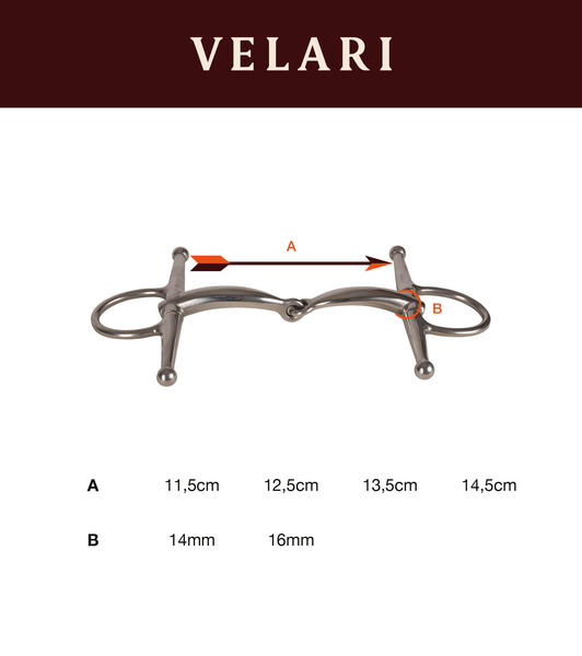 Wędzidło z wąsami Velari Stainless Steel - pojedynczo łamane