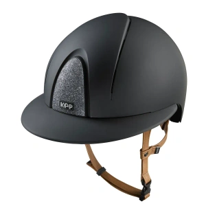 Kask jeździecki z szerokim daszkiem KEP Italia Smart Nova Black/Beige Textile Star Silver