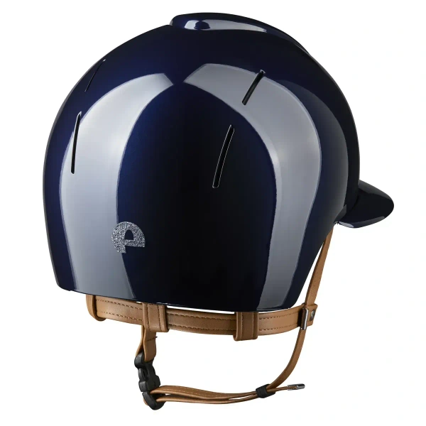 Kask jeździecki z szerokim daszkiem KEP Italia Smart Nova Polish Blue/Beige Star Silver