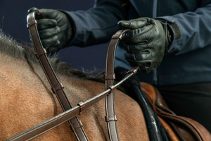 Wodze skórzane ze stoperami Dy'on New English NE05P