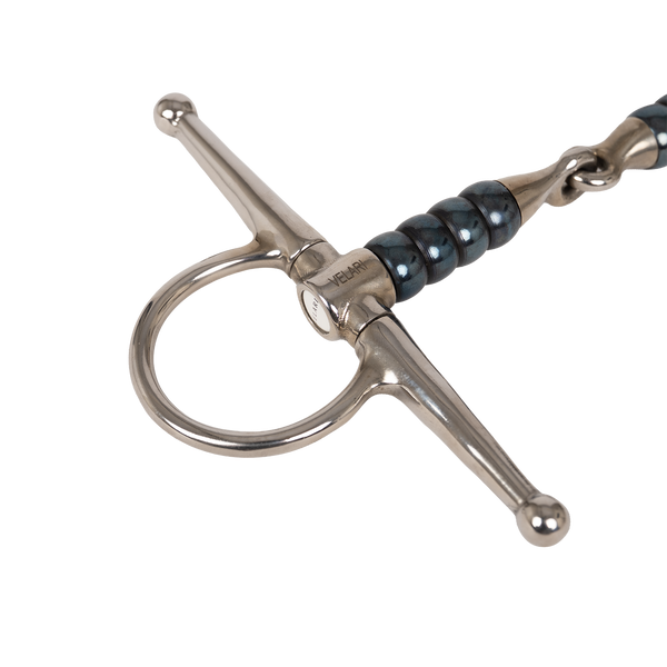 Wędzidło Velari z wąsami – pojedynczo łamane Cherry Roller Sweet Iron