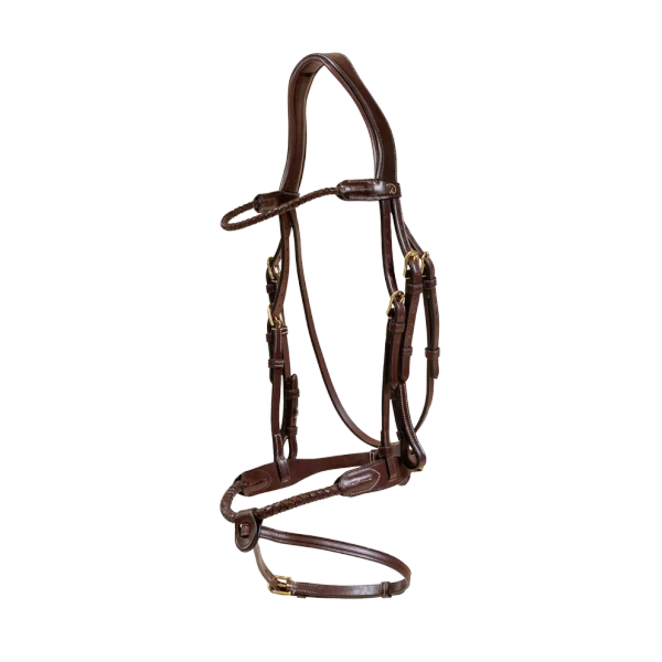 Ogłowie z plecionym nachrapnikiem skórzanym Dy'on D Collection DYARAY