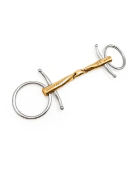 Wędzidło zwykłe z krótkimi wąsami FAGER Axel Sweet Gold - podwójnie łamane