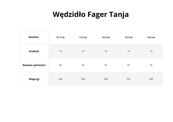 Wędzidło oliwkowe FAGER Tanja Basic Line - podwójnie łamane
