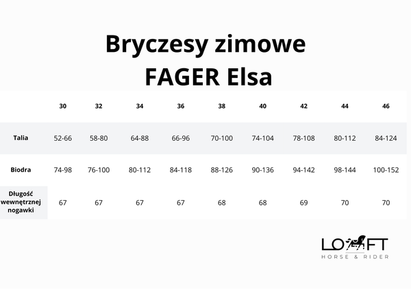 Bryczesy zimowe z pełnym lejem silikonowym FAGER Elsa