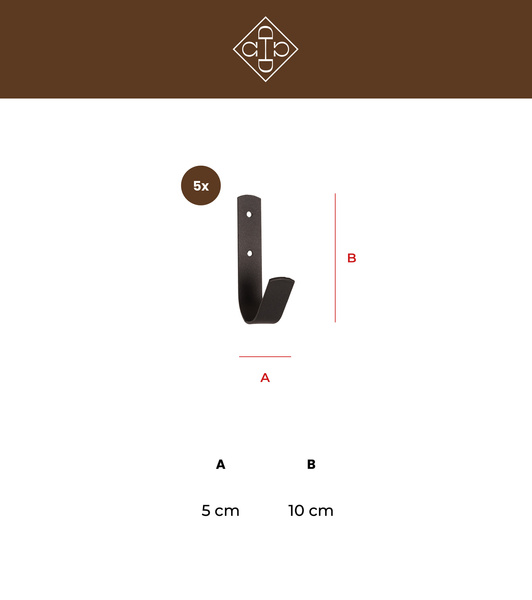 Wieszaki stajenne Kentucky Horsewear Small Hook Matt - 5 sztuk