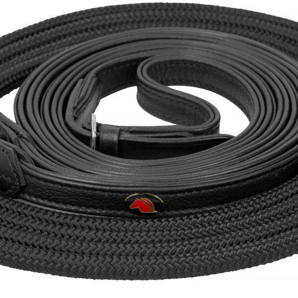 Czarna wodza START - skórzana z linką