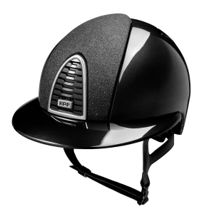 Kask jeździecki z szerokim daszkiem KEP Italia Cromo 2.0 Black Shine Star