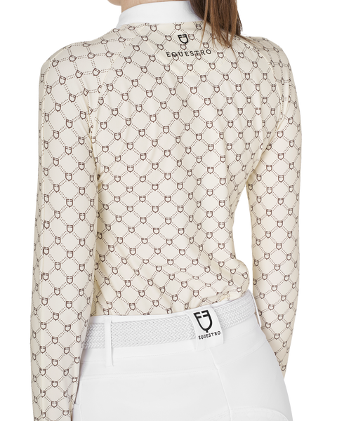 Koszula konkursowa z długim rękawem Equestro Monogram