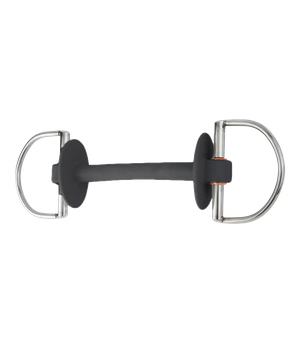 Wędzidło D-ring Beris Prime - proste ze zintegrowanymi śliniankami