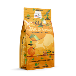 Sucha karma dla szczeniąt Syta Micha - Królik i indyk, banan i cukinia 9kg