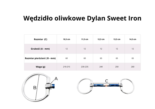Wędzidło oliwkowe FAGER Dylan - podwójnie łamane