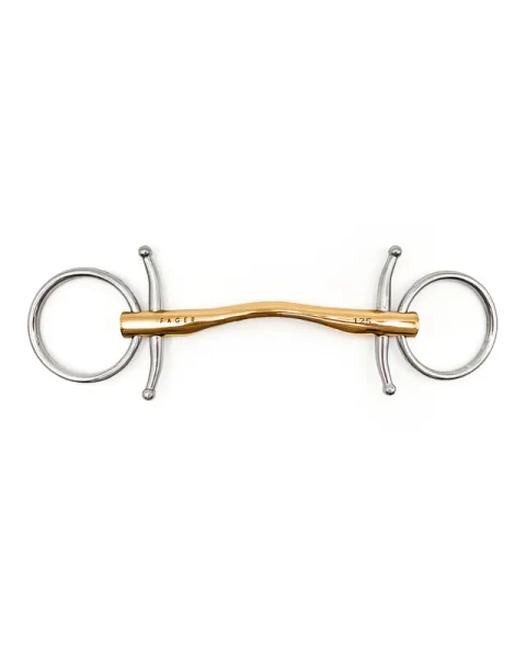 Wędzidło zwykłe z krótkimi wąsami FAGER Owen Sweet Gold - sztanga