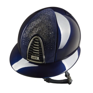 Kask jeździecki z szerokim daszkiem KEP Italia Cromo 2.0 Polish Nebula Blue/Silver