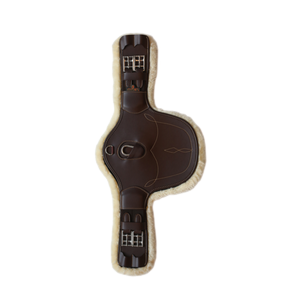 Popręg crossowy z fartuchem i futrem syntetycznym Kentucky Horsewear Sheepskin Short Stud Girth