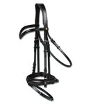 Ogłowie z nachrapnikiem szwedzkim Waldhausen S-Line Blackshine