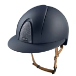 Kask jeździecki z szerokim daszkiem KEP Italia Smart Nova Blue/Beige Textile Star Silver