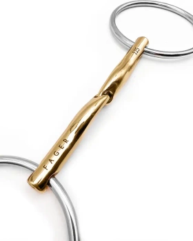 Wędzidło zwykłe z dużymi kółkami FAGER Valerie Sweet Gold - pojedynczo łamane